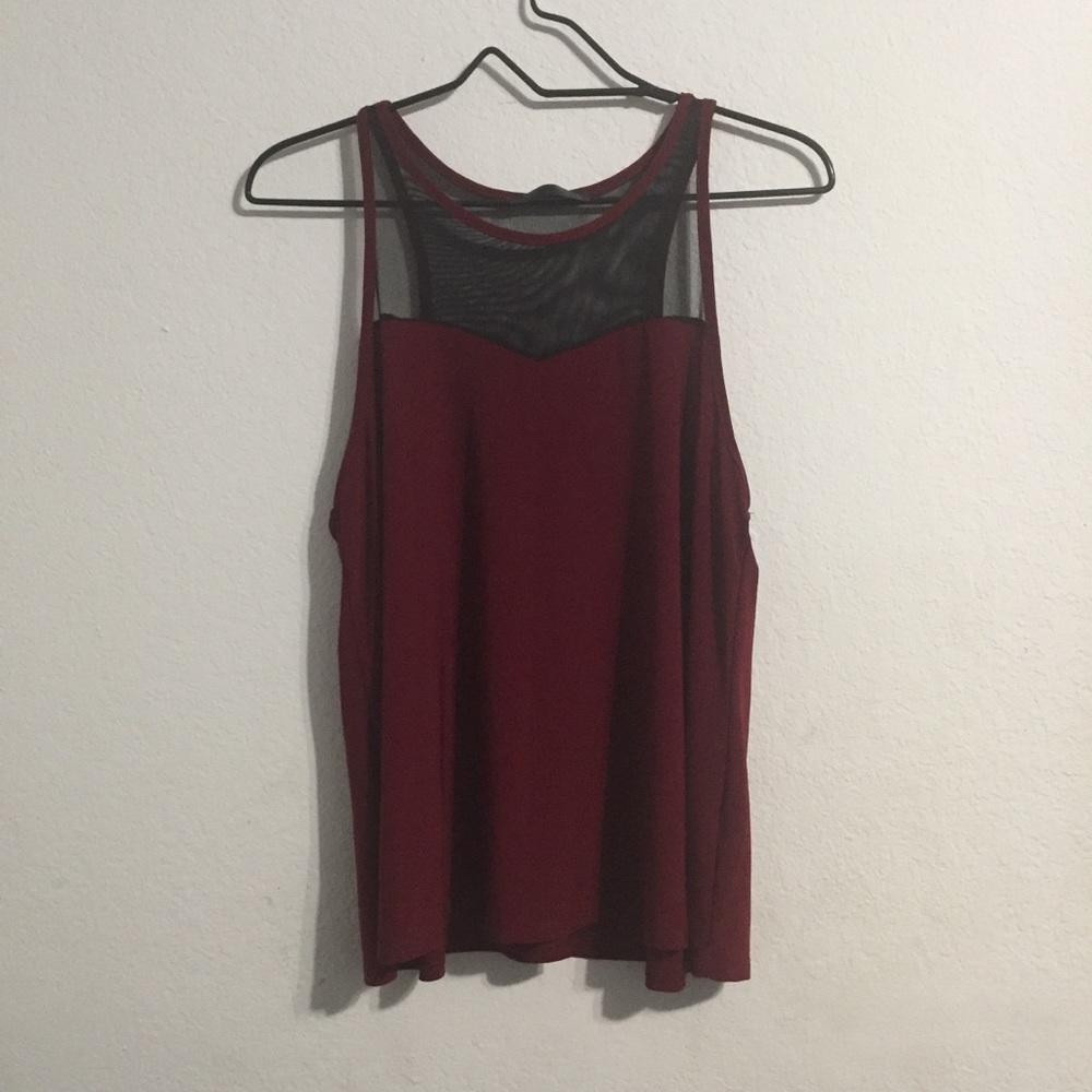 Burgundy mesh top